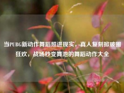 当PUBG新动作舞蹈照进现实，真人复刻掀破圈狂欢，战场秒变舞池的舞蹈动作大全