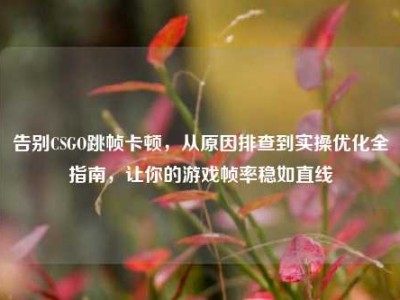告别CSGO跳帧卡顿，从原因排查到实操优化全指南，让你的游戏帧率稳如直线