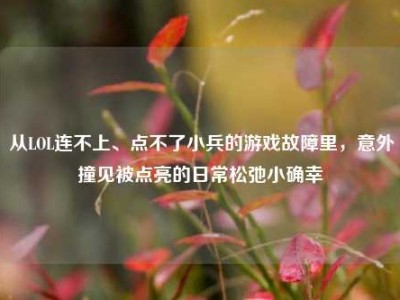 从LOL连不上、点不了小兵的游戏故障里，意外撞见被点亮的日常松弛小确幸