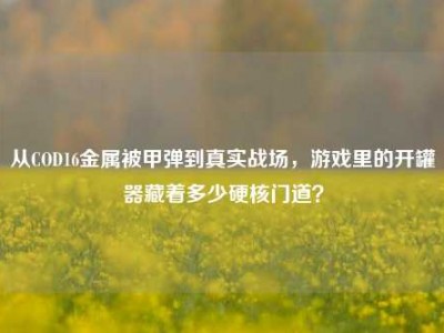 从COD16金属被甲弹到真实战场，游戏里的开罐器藏着多少硬核门道？