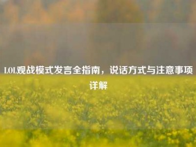 LOL观战模式发言全指南，说话方式与注意事项详解