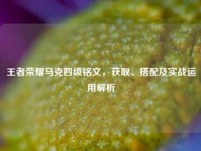 王者荣耀马克四级铭文，获取、搭配及实战运用解析