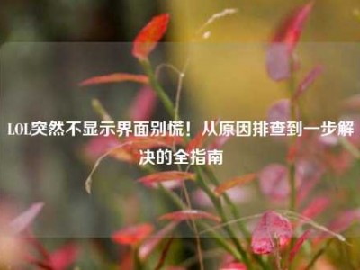 LOL突然不显示界面别慌！从原因排查到一步解决的全指南