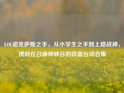 LOL诺克萨斯之手，从小学生之手到上路战神，镌刻在召唤师峡谷的铁血台词合集