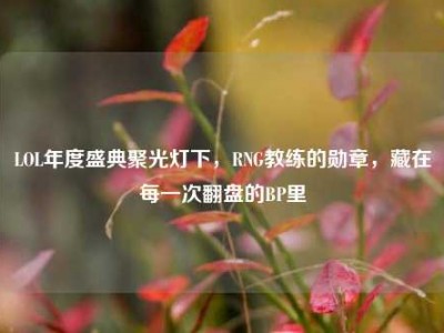 LOL年度盛典聚光灯下，RNG教练的勋章，藏在每一次翻盘的BP里
