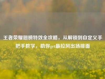 王者荣耀翅膀特效全攻略，从解锁到自定义手把手教学，助你get最拉风出场排面