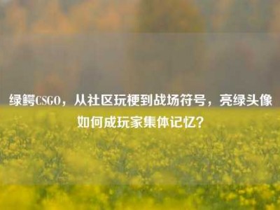 绿鳄CSGO，从社区玩梗到战场符号，亮绿头像如何成玩家集体记忆？