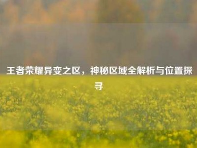 王者荣耀异变之区，神秘区域全解析与位置探寻