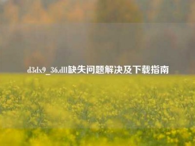 d3dx9_36.dll缺失问题解决及下载指南