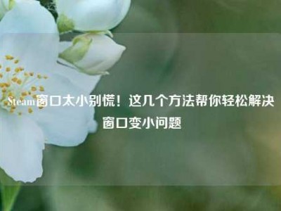 Steam窗口太小别慌！这几个方法帮你轻松解决窗口变小问题