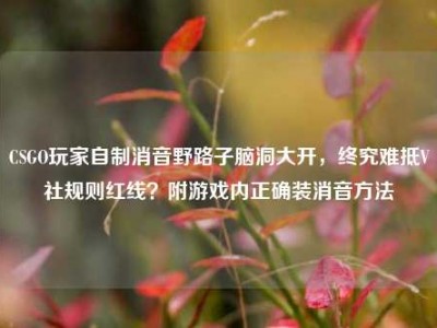 CSGO玩家自制消音野路子脑洞大开，终究难抵V社规则红线？附游戏内正确装消音方法