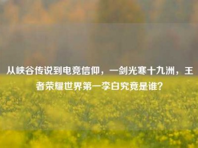 从峡谷传说到电竞信仰，一剑光寒十九洲，王者荣耀世界第一李白究竟是谁？
