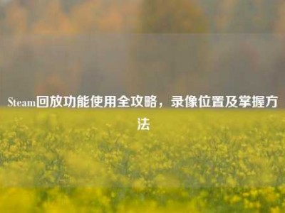 Steam回放功能使用全攻略，录像位置及掌握方法