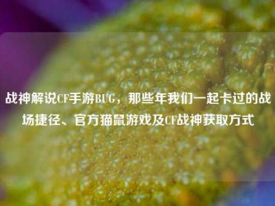 战神解说CF手游BUG，那些年我们一起卡过的战场捷径、官方猫鼠游戏及CF战神获取方式