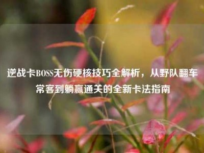 逆战卡BOSS无伤硬核技巧全解析，从野队翻车常客到躺赢通关的全新卡法指南