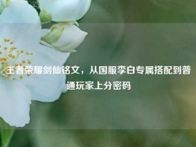 王者荣耀剑仙铭文，从国服李白专属搭配到普通玩家上分密码