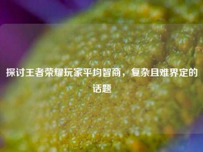 探讨王者荣耀玩家平均智商，复杂且难界定的话题
