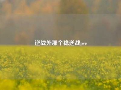 逆战外那个稳逆战pve