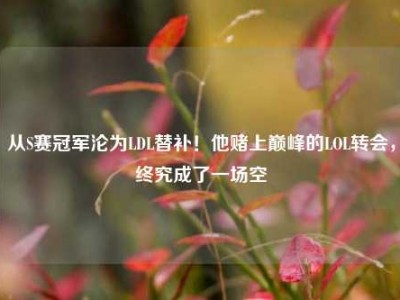 从S赛冠军沦为LDL替补！他赌上巅峰的LOL转会，终究成了一场空