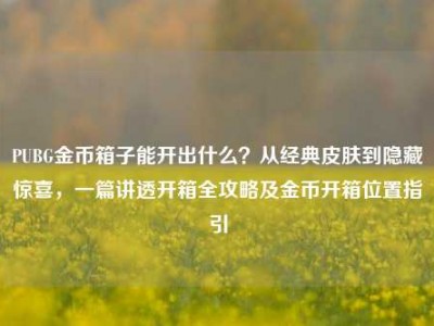 PUBG金币箱子能开出什么？从经典皮肤到隐藏惊喜，一篇讲透开箱全攻略及金币开箱位置指引