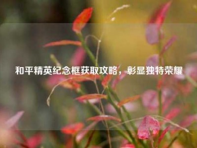 和平精英纪念框获取攻略，彰显独特荣耀