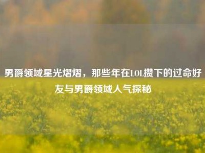 男爵领域星光熠熠，那些年在LOL攒下的过命好友与男爵领域人气探秘