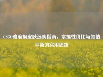 CSGO略磨损皮肤选购指南，拿捏性价比与颜值平衡的实用思路