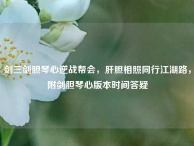 剑三剑胆琴心逆战帮会，肝胆相照同行江湖路，附剑胆琴心版本时间答疑