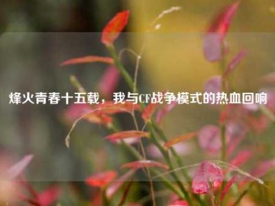 烽火青春十五载，我与CF战争模式的热血回响