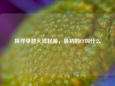 探寻穿越火线起源，最初的CF叫什么