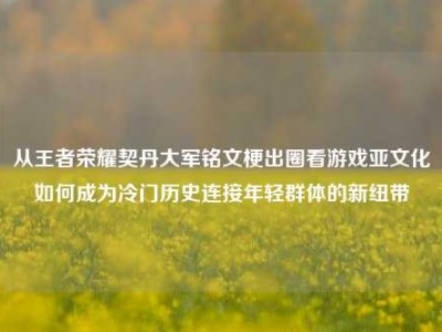 从王者荣耀契丹大军铭文梗出圈看游戏亚文化如何成为冷门历史连接年轻群体的新纽带