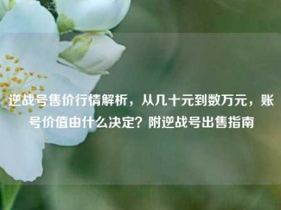 逆战号售价行情解析，从几十元到数万元，账号价值由什么决定？附逆战号出售指南