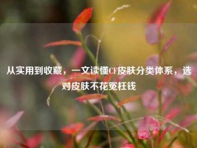 从实用到收藏，一文读懂CF皮肤分类体系，选对皮肤不花冤枉钱