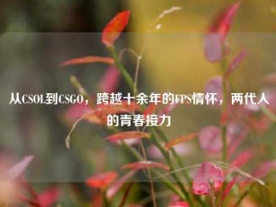 从CSOL到CSGO，跨越十余年的FPS情怀，两代人的青春接力