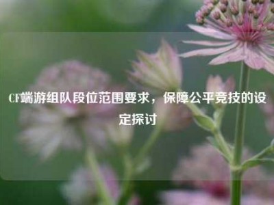 CF端游组队段位范围要求，保障公平竞技的设定探讨