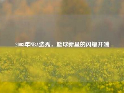 2008年NBA选秀，篮球新星的闪耀开端