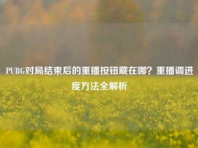 PUBG对局结束后的重播按钮藏在哪？重播调进度方法全解析