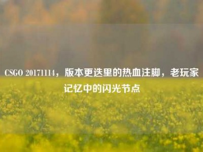 CSGO 20171114，版本更迭里的热血注脚，老玩家记忆中的闪光节点