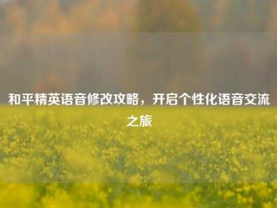和平精英语音修改攻略，开启个性化语音交流之旅