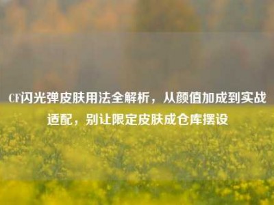 CF闪光弹皮肤用法全解析，从颜值加成到实战适配，别让限定皮肤成仓库摆设