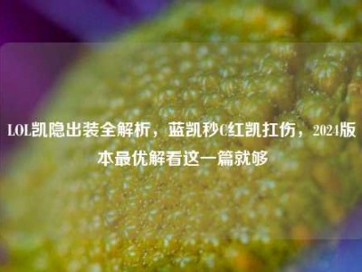 LOL凯隐出装全解析，蓝凯秒C红凯扛伤，2024版本最优解看这一篇就够