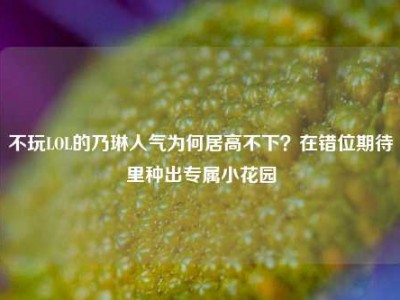 不玩LOL的乃琳人气为何居高不下？在错位期待里种出专属小花园