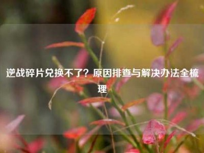 逆战碎片兑换不了？原因排查与解决办法全梳理