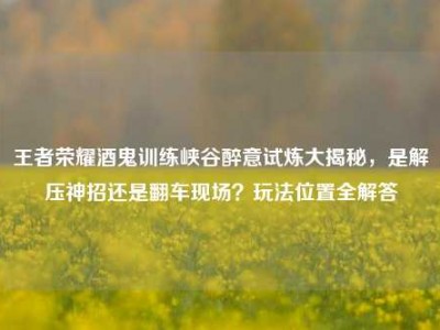 王者荣耀酒鬼训练峡谷醉意试炼大揭秘，是解压神招还是翻车现场？玩法位置全解答