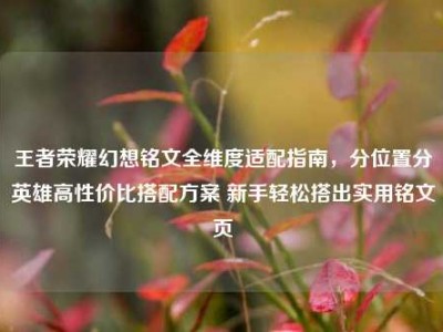 王者荣耀幻想铭文全维度适配指南，分位置分英雄高性价比搭配方案 新手轻松搭出实用铭文页