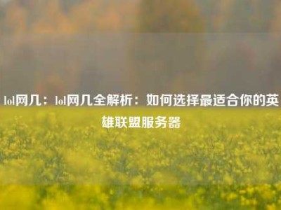 lol网几：lol网几全解析：如何选择最适合你的英雄联盟服务器
