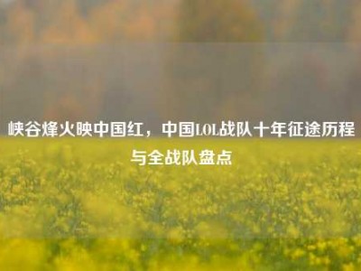峡谷烽火映中国红，中国LOL战队十年征途历程与全战队盘点