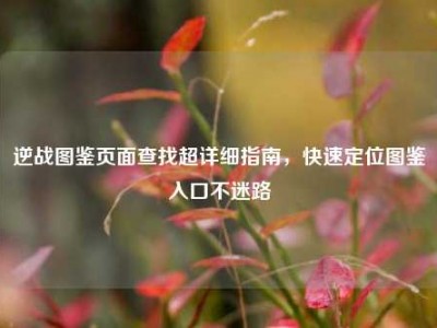 逆战图鉴页面查找超详细指南，快速定位图鉴入口不迷路