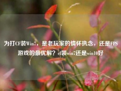 为打CF装Win7，是老玩家的情怀执念，还是FPS游戏的最优解？cf装win7还是win10好