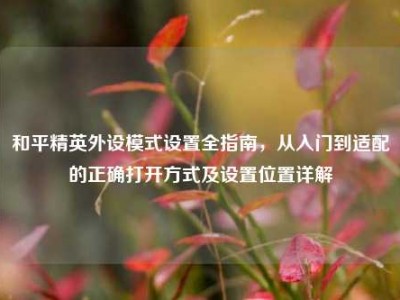 和平精英外设模式设置全指南，从入门到适配的正确打开方式及设置位置详解